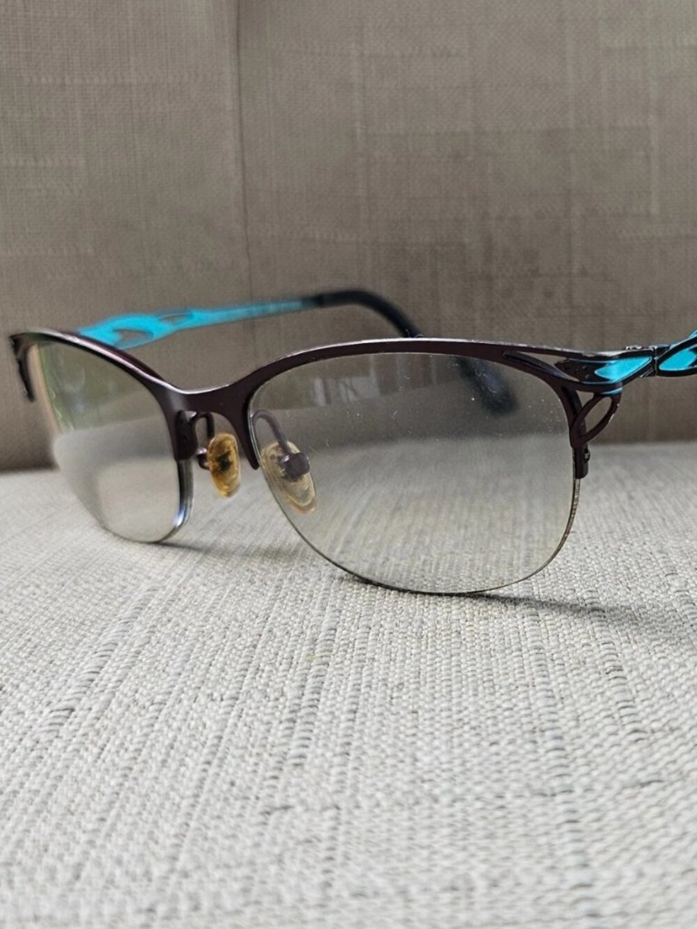 Cafe Lunettes Women Eyeglasses Frame Designer Bronw Tone Half Rim Glass Eyewear